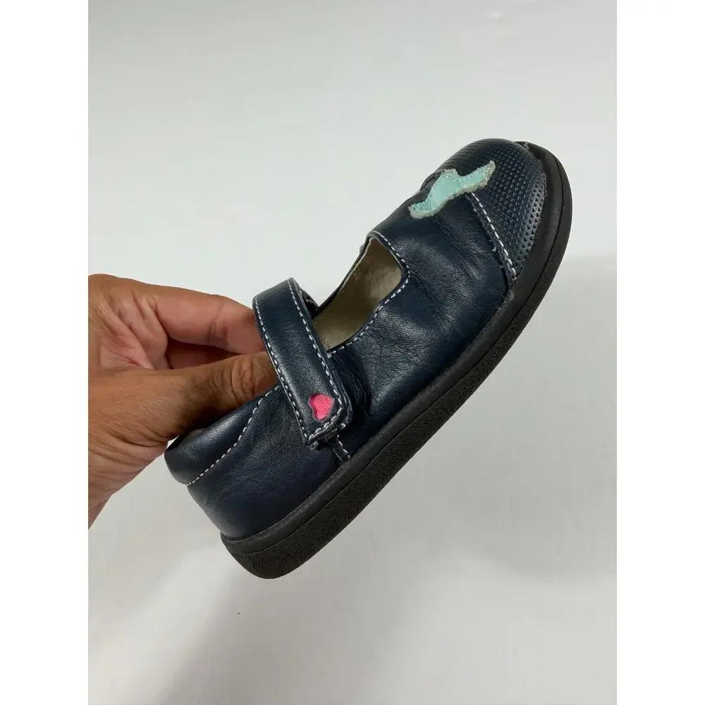 See Kai Run Kathryn II Navy Bird Leather Mary Jane Shoes Size 7.5 Toddler
